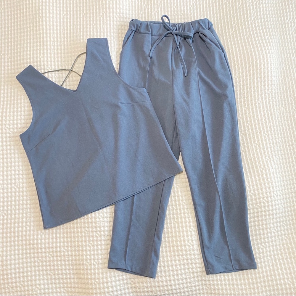 Powder Blue Co-ord Top and Pants Set Small